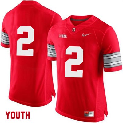 Ohio State Buckeyes Youth Only Number #2 Red Authentic Nike Diamond Quest College NCAA Stitched Football Jersey OA19Q24KB